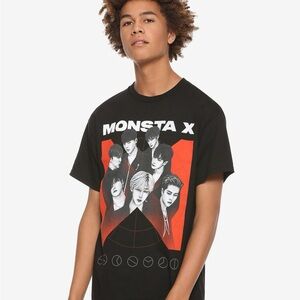 K-pop Monsta X Logo T-Shirt black and red